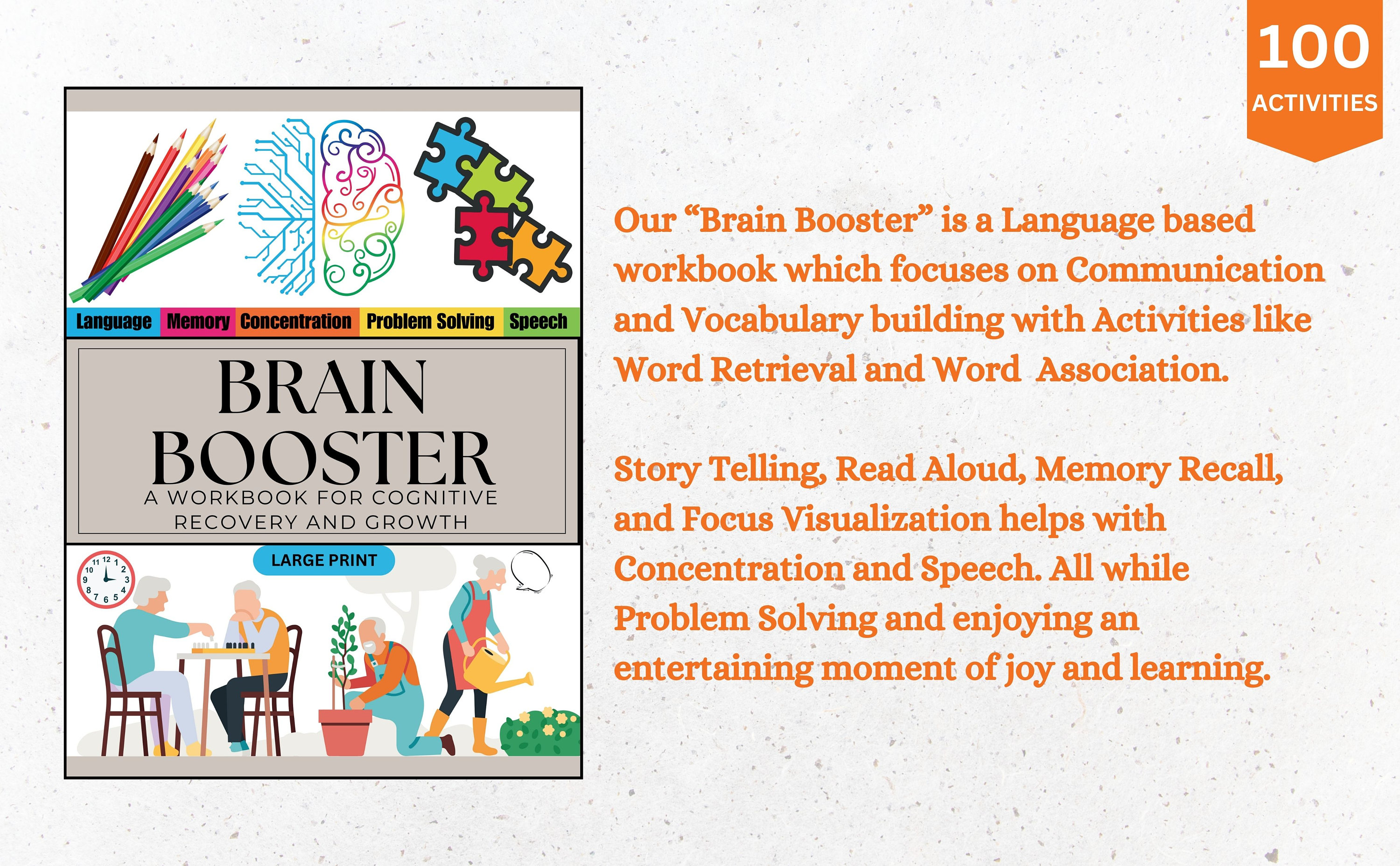 Brain Booster Workbook: Cognitive & Stroke Recovery Activities for ...