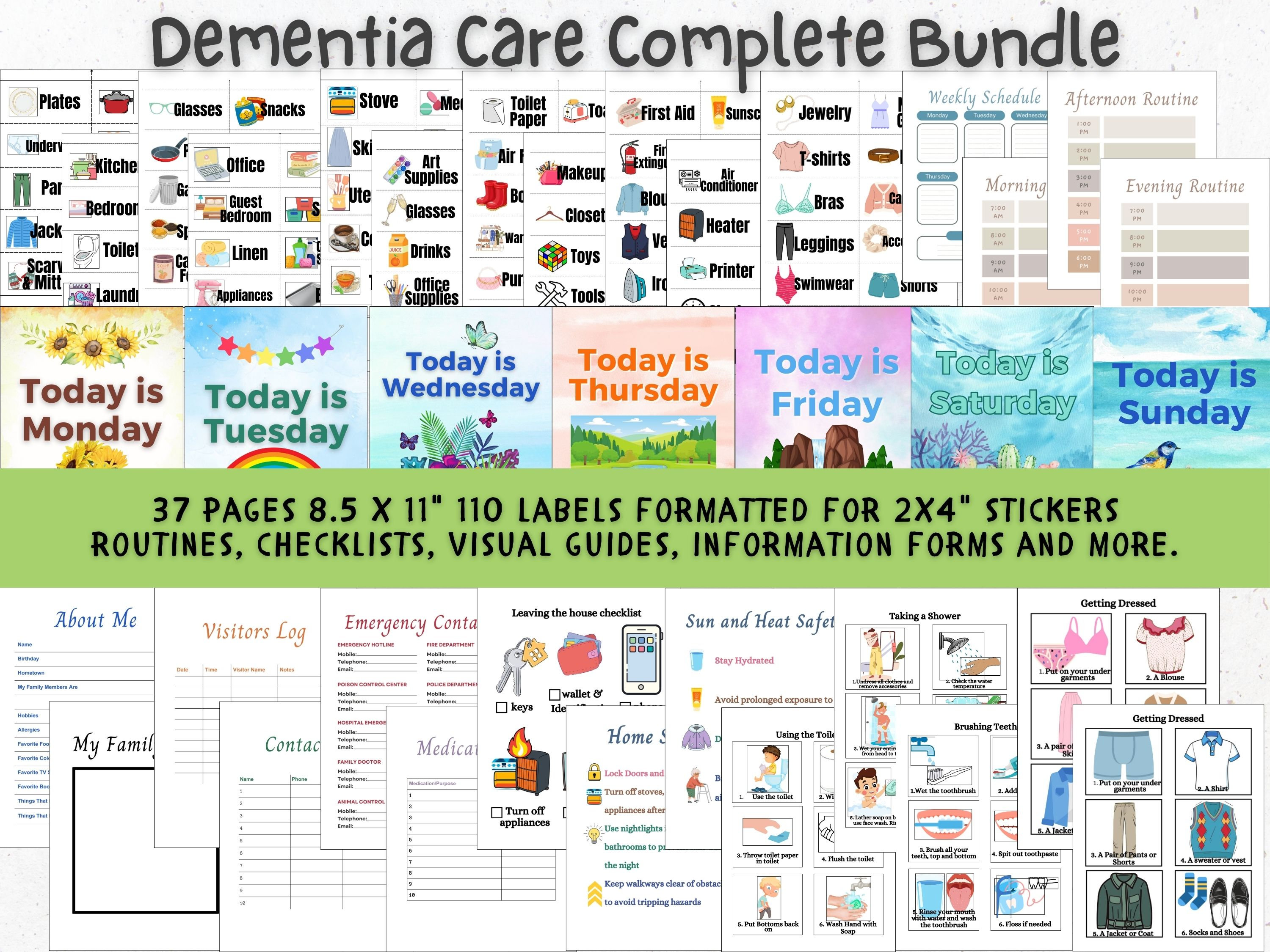Dementia Aid Complete Bundle, Dementia Care Printables, Care Dementia Aid Complete Bundle, Dementia Care Printables, Care