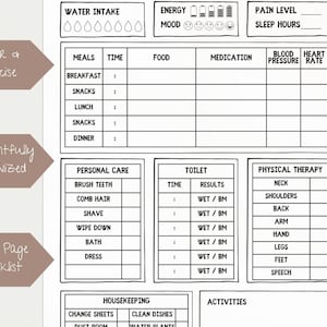 Caregiver Daily Task List, Caregiver Daily Log, Printable Caregiver Organizer Planner, Caregiver Templates, Caregiver Checklist, Caregiver Schedule Form