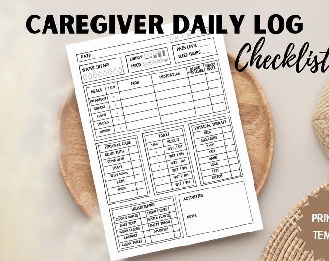 Weekly Senior Caregiver Checklist / Caregiver Log - Etsy