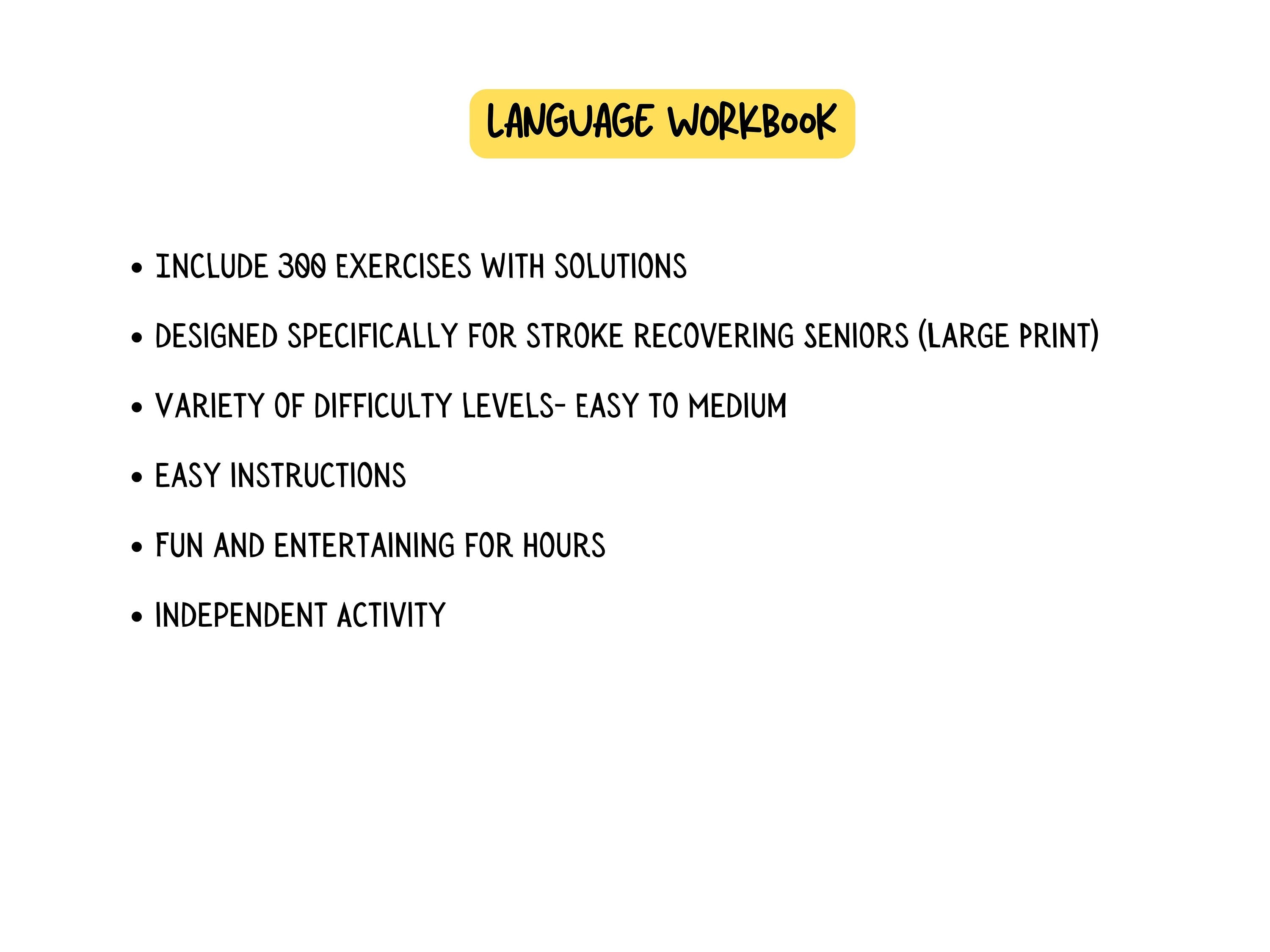 Stroke Recovery Activity Book for Seniors: Large Print Puzzles (digital ...