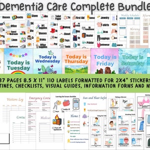 Complete bundel dementiehulp, printables dementiezorg, Alzheimer cadeau, geheugenverlies aids, signalisatie dementie, dementiekaarten, dementiebord