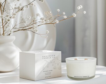 Hand poured 3 wick candle white