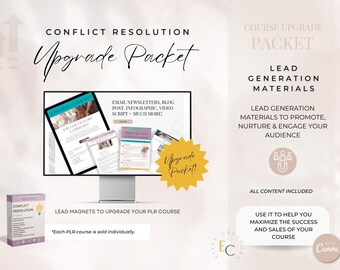 Conflict Resolution Course Upgrade Packet | PLR Course Upgrade Packet | Marketing Strategy Toolkit | Resources to Promote Your Course