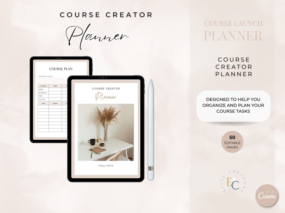 Course Creator Planner: 50 Editable Pages (canva Template) - Etsy