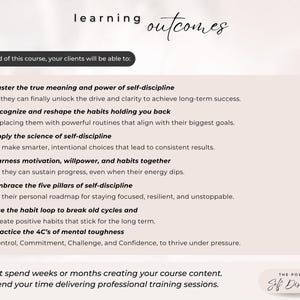 Self-Discipline Course Template: Editable Training Materials (Canva, 800+ Pages) (Digital Download image 3
