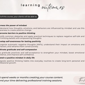 Positive Thinking Course Template: Editable Online Training Materials image 3