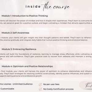Positive Thinking Course Template: Editable Online Training Materials image 2