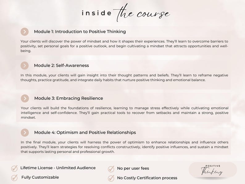 Positive Thinking Course Template: Editable Online Training Materials image 2