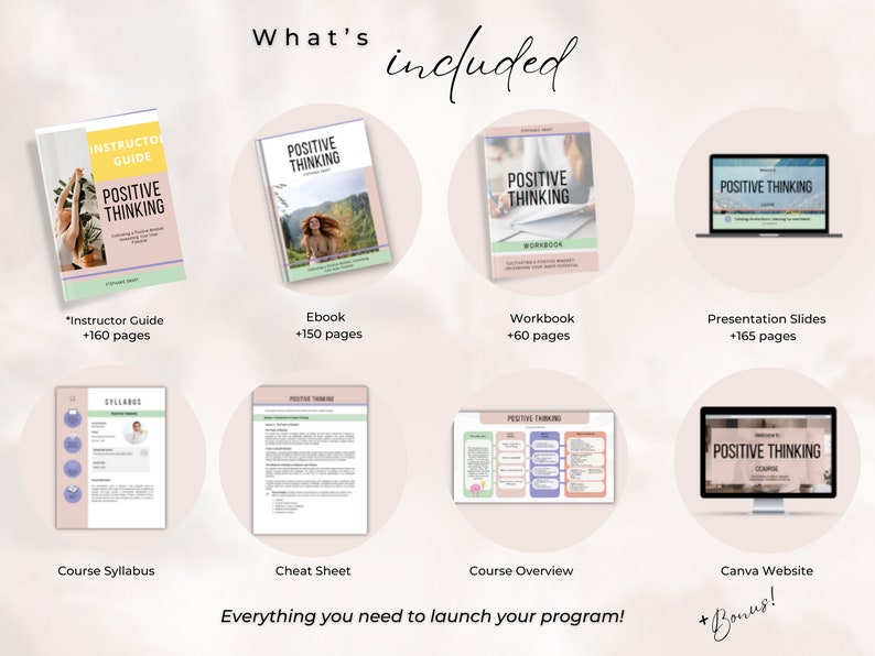 Positive Thinking Course Template: Editable Online Training Materials image 4