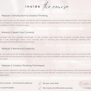 Creative Mindset Course Template: Editable Online Training Materials (Canva) image 2