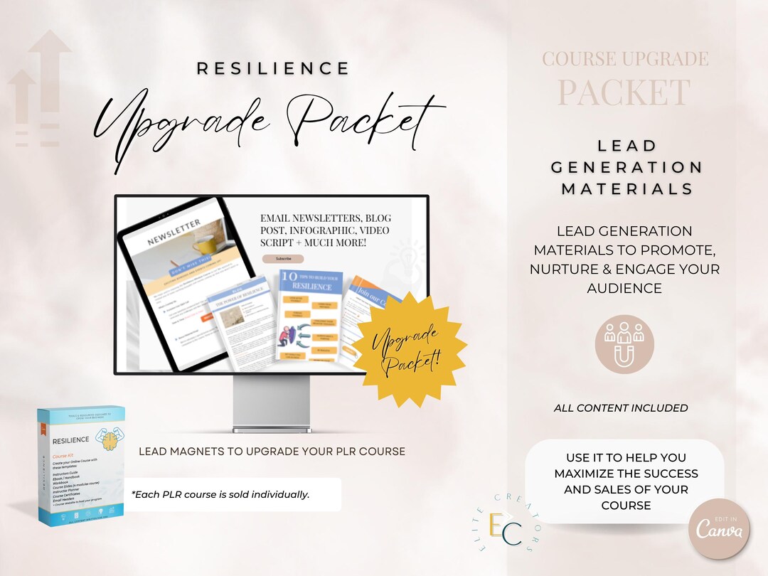Resilience PLR Course Upgrade Packet: Marketing Toolkit - Etsy