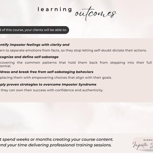 Imposter Syndrome Course Template: Editable Online Training Materials image 3