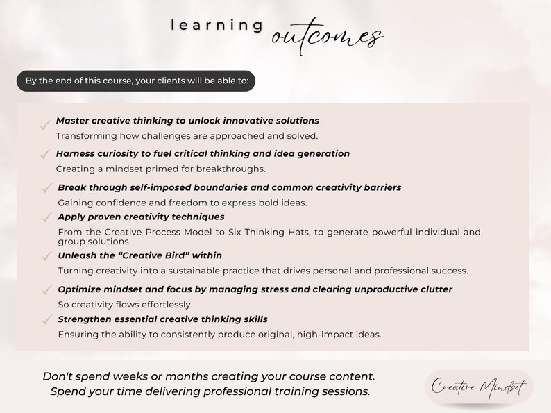 Creative Mindset Course Template: Editable Online Training Materials (Canva) image 3