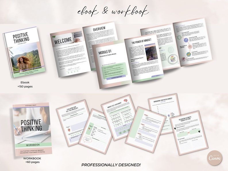 Positive Thinking Course Template: Editable Online Training Materials image 5