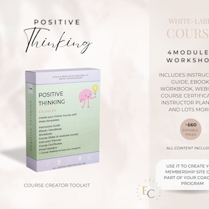 Positive Thinking Course | Positive Mindset | Course Templates | Editable Training Materials | Editable Online Course | Done for You Course