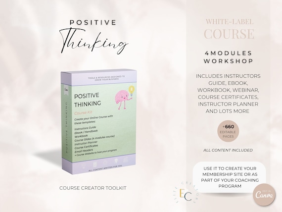 Positive Thinking Course Template: Editable Online Training Materials
