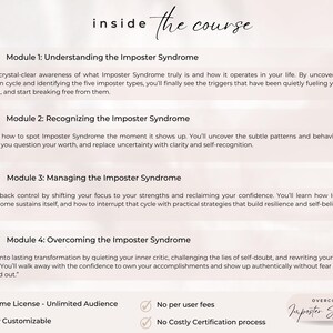 Imposter Syndrome Course Template: Editable Online Training Materials image 2