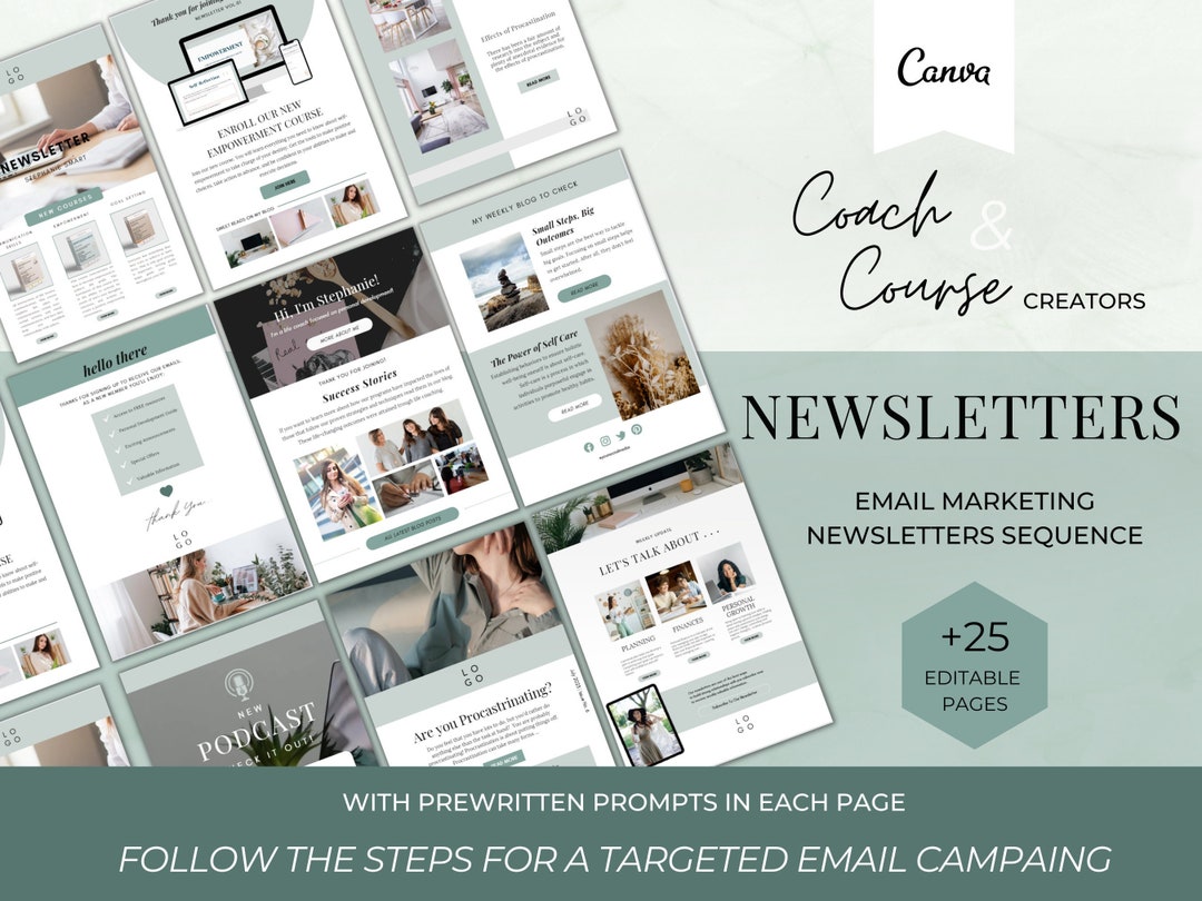 Emerald Email Newsletteremail Marketing Campaigneditable Etsy