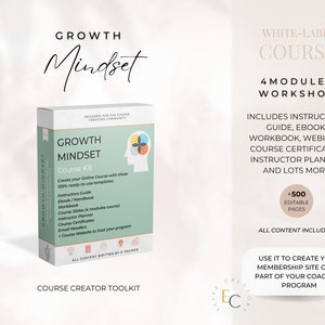 Growth Mindset Course | Course Templates | Editable Training Materials | Editable Online Course |Done for You Course|Life Coaching Resources