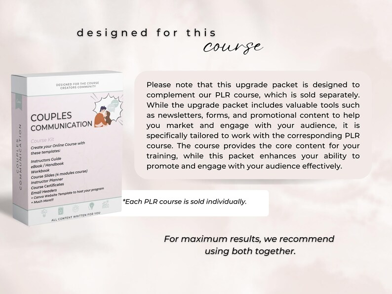 Complement Photo Communication Couples Communication Course Upgrade Packet: Marketing Toolkit - Etsy