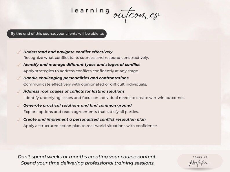 Conflict Resolution Course | Editable Course | Done For You Course | Online Course Templates Kit | Editable Training Materials | Workshop image 3