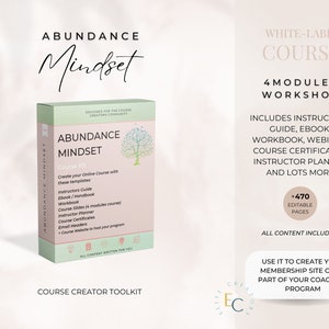 Abundance Mindset Course | Editable Course | Online Course Templates| Editable Training Materials | Attract Abundance | Done for You Course