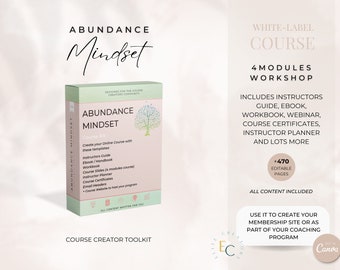 Abundance Mindset Course Template: Editable Online Training Materials (Canva)