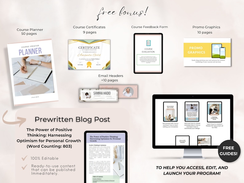 Positive Thinking Course Template: Editable Online Training Materials image 9