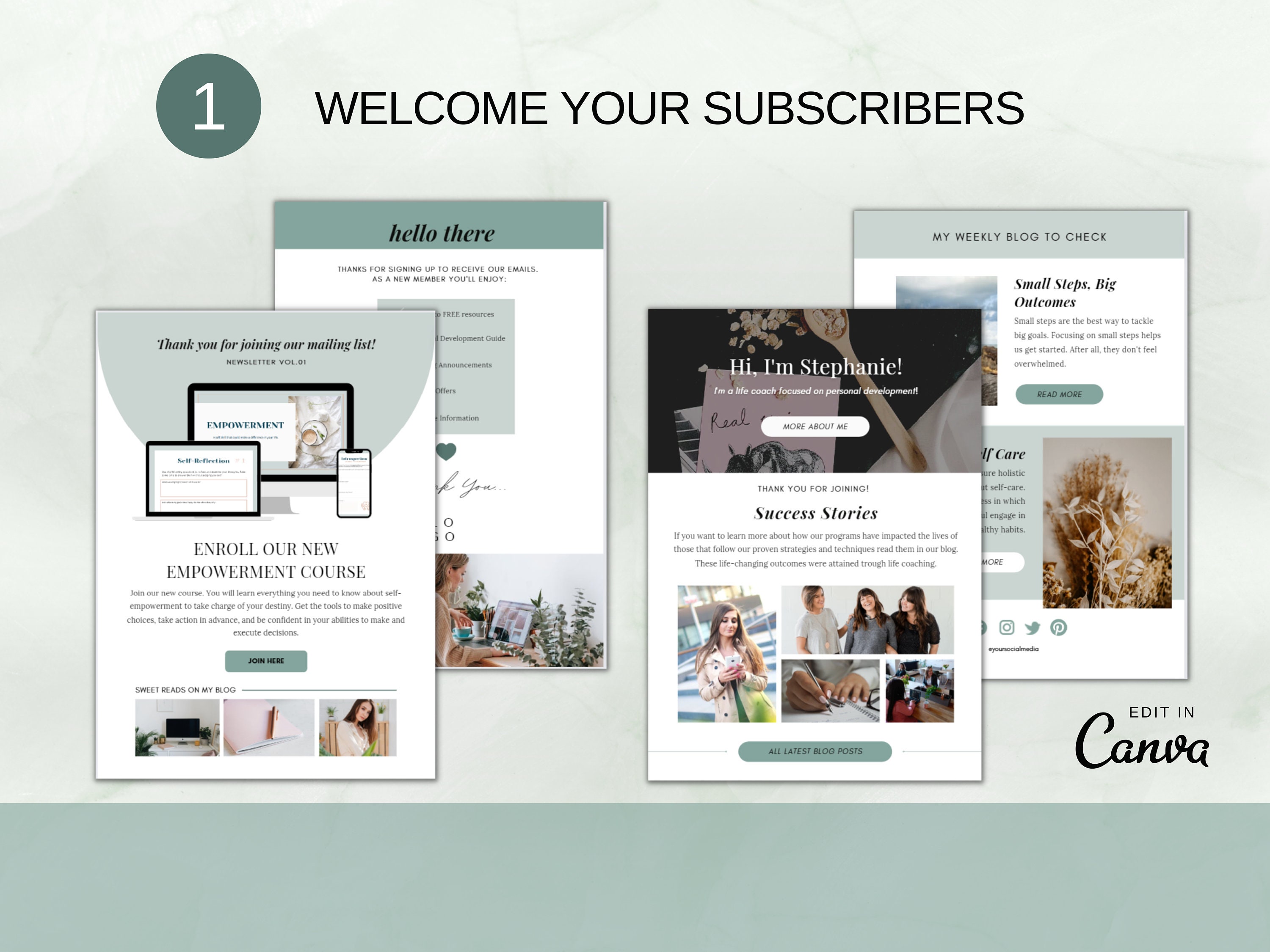 Emerald Email Newsletteremail Marketing Campaigneditable Etsy