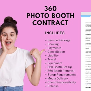 360 Photo Booth Video Booth Contract Template Professional Editable Rental Agreement Terms & Conditions Disclaimer Client Form Download
