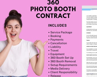 360 Photo booth Contract, 360 booth contract, Template, 360 Video Booth Contract, 360 Photo Booth Rental, Template Terms, Instant Download