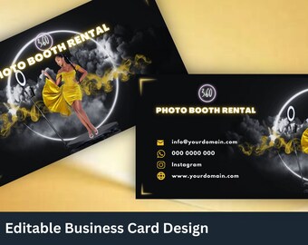 360 Photo Booth Business Card Template: DIY Canva Design (Digital Download)