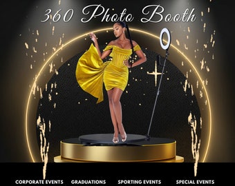 Animated Motion 360 photo booth flyer, Price List, 360 photobooth flyer, 360 template, spin video frame, 360 booth rental Editable Canva DIY