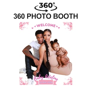 Girl Baby Shower 360 Photo Booth Overlay, Photobooth, Kids Birthday, Spin Video Video Booth Overlay Rotating video Slow motion Slomo