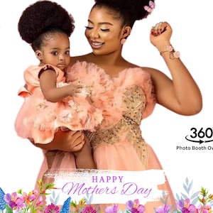 Mother&#39;s Day 360 Photo Booth Overlay: Floral Canva Template (Digital Download)