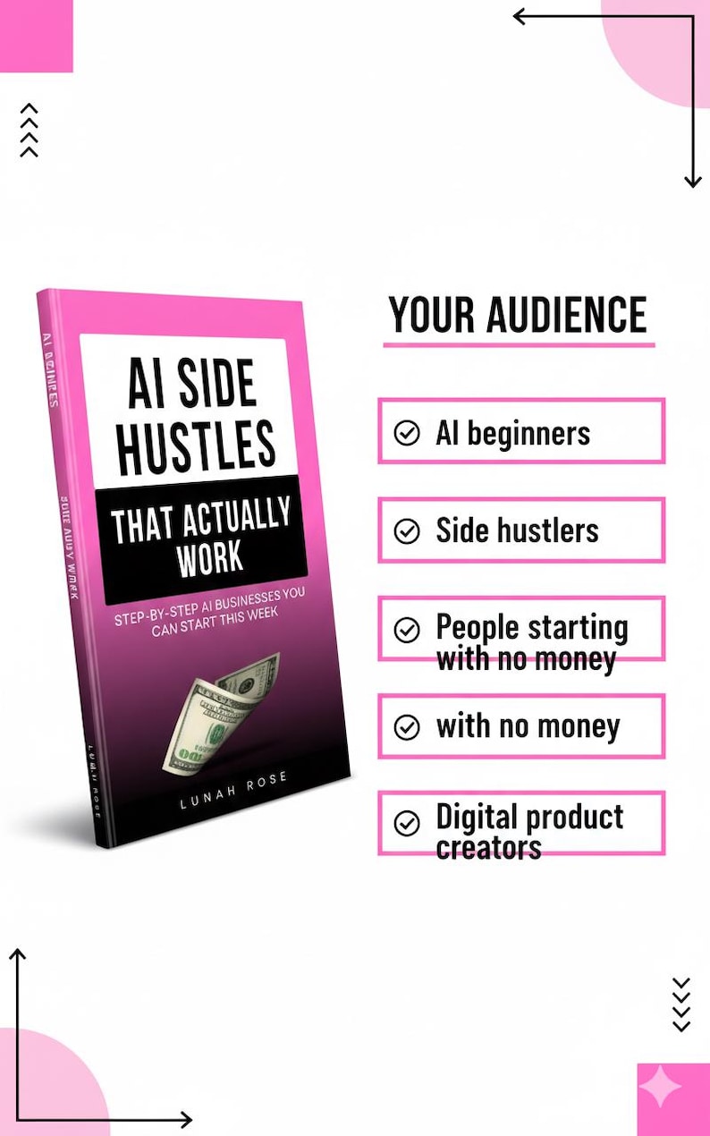 ai side hustles ebook, ai side hustle guide, how to make money with ai, work from home, stay at home mom income, ai business ideas, online income guide, side hustle ideas that actually work, ai for beginners guide, earn money online pdf, remote work ideas, passive income guide, ai services, use chatgpt to make money, online business for beginners, realistic side hustles, business ideas using ai, work from home guide, start online business, digital download, ebook, how to make money with chatgpt