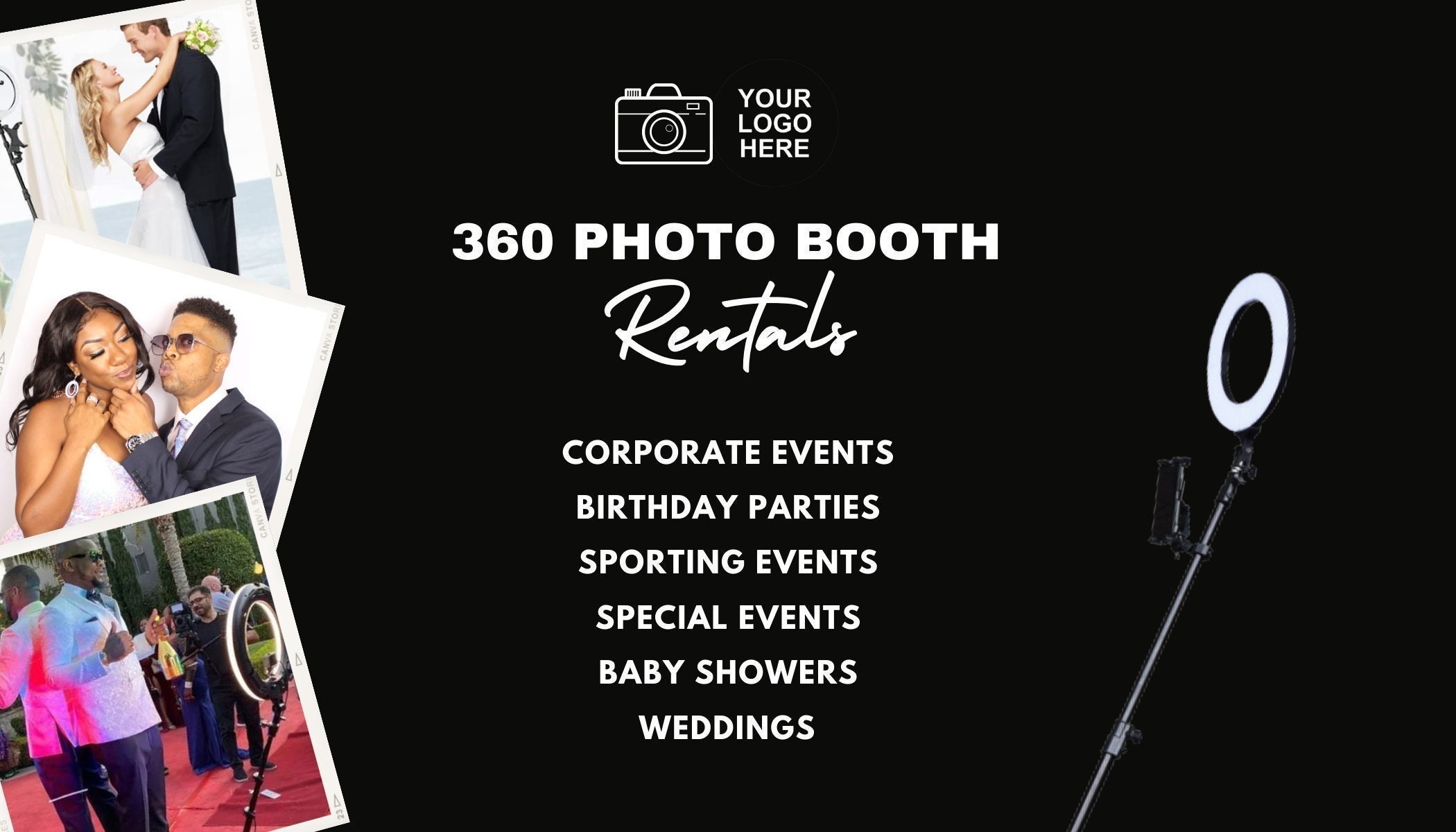 360 Photo Booth, 360 Photo Booth Business Card, 360 Video Booth