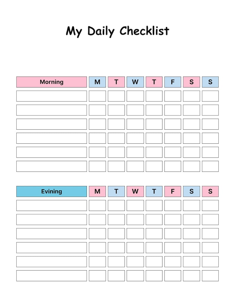 Editable Chore Chart for Kids | Printable | Kids Daily Weekly ...
