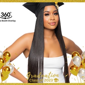 Graduation 360 Overlay, 360 Photo Booth Overlay, 360 Booth Overlay, 360 Photobooth Overlay, 360 Spin Video Overlay, Gold Video Booth Overlay