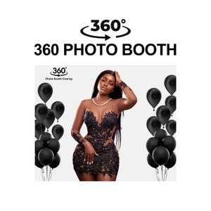 Black Birthday 360 video booth overlay gold Touchpix Bday Photo booth template Rotating video Slow motion Slomo Spin Video photobooth snap