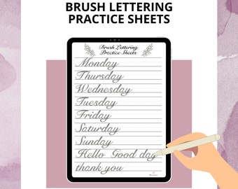 Hand Lettering Practice Sheets for Procreate, Lettering Practice ...