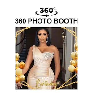 360 Photo Booth Overlay, 360 Photobooth Overlay, Birthday BDay 360 Booth Overlay, Gold 360 Spin Video Booth Overlay, DIY Canva Template