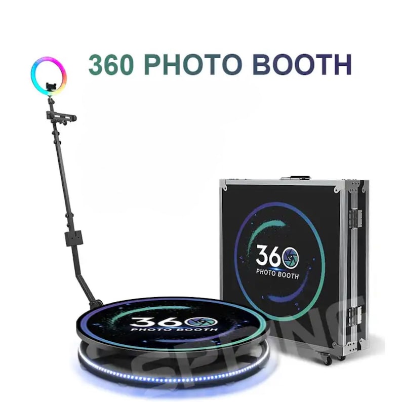 360 Photo Booth Machine With Ring Light and Travel Case | Different ...