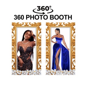 Vintage Diamonds 360 Photo Booth Overlay • Retro Glam Spin Booth Template • Instant Download for Elegant Birthdays & Events
