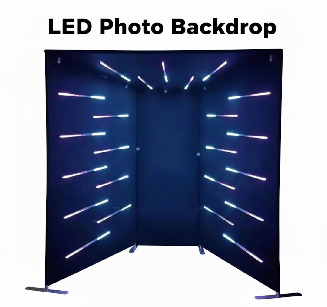 LED Photo Booth Backdrop Tunnel.| Neon Light Wall Photo Booth. Wedding ...