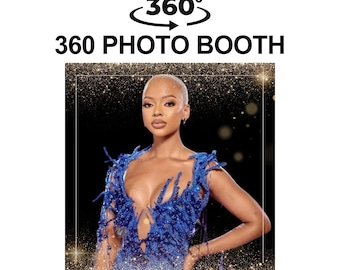 Gold Glitter 360 Photo Booth Overlay: Birthday Template | 360 Video Booth Overlay (Digital Download)