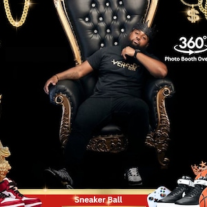 Sneakers Ball Theme Party Birthday 360 video booth overlay Touchpix Bday Photo booth template Rotating Slow motion Slomo Spin photobooth