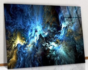 The Colors in the Series, Fancy Paint Glass Wall Art, Background Consists of Fractal Color Tempered Glass, Creativity and Design