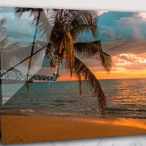 Sunset , Ocean , Beach , Canvas Decor , Glass Wall Art , Canvas Wall Art , Modern Art, , Room Decor Mother&#39;s Day Gift